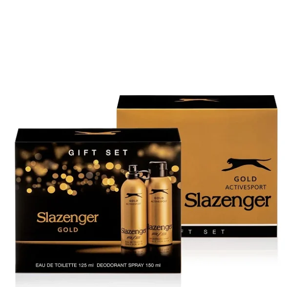 Slazenger Active Sport Perfume Deodorant Set Men’s Cosmetics Gold