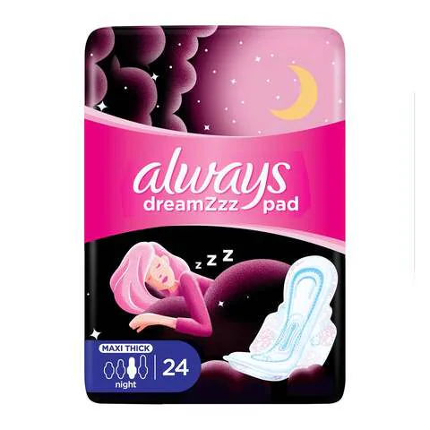 Always cotton soft maxi thick night sanitary wings pads 24 pads