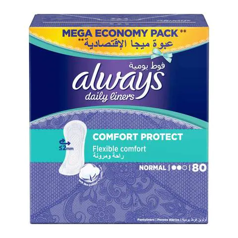 Always Daily Liners Comfort Protect Normal Pantyliners 80 count