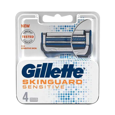 Gillette Skinguard Sensitive Razor Blade Refills Blue 4 count