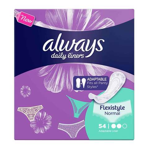 Always Daily Liners Comfort Protepads Flexistyle Pantyliners Normal 54 pad count