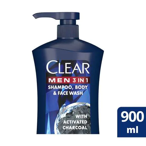Clear men shampoo 3 in1 ,900ml